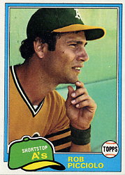 1981 Topps Baseball Cards      604     Rob Picciolo